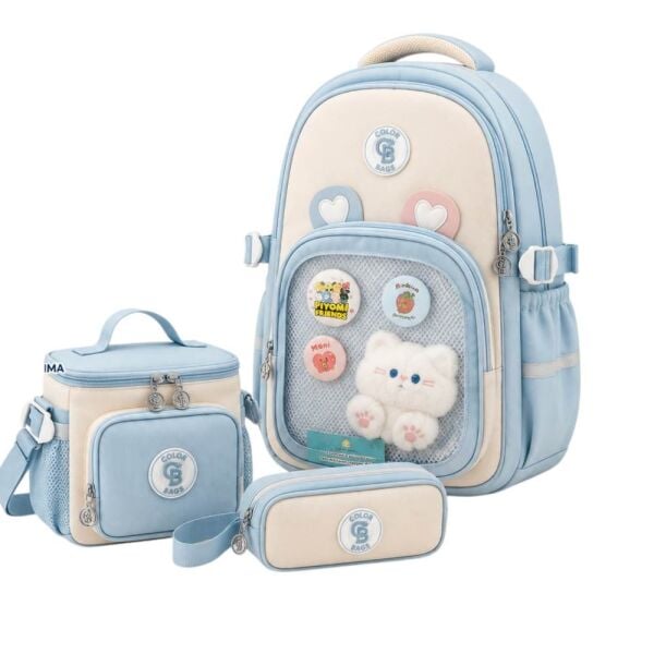 Color Bags B89 3'lü Set Mavi İlkokul Çantası