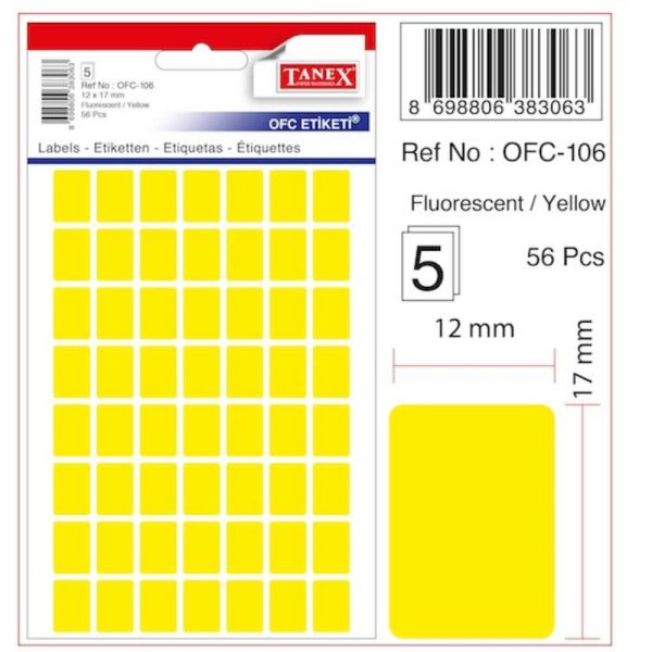 Tanex Ofis Etiketi Ofc-106 Florasan Sarı