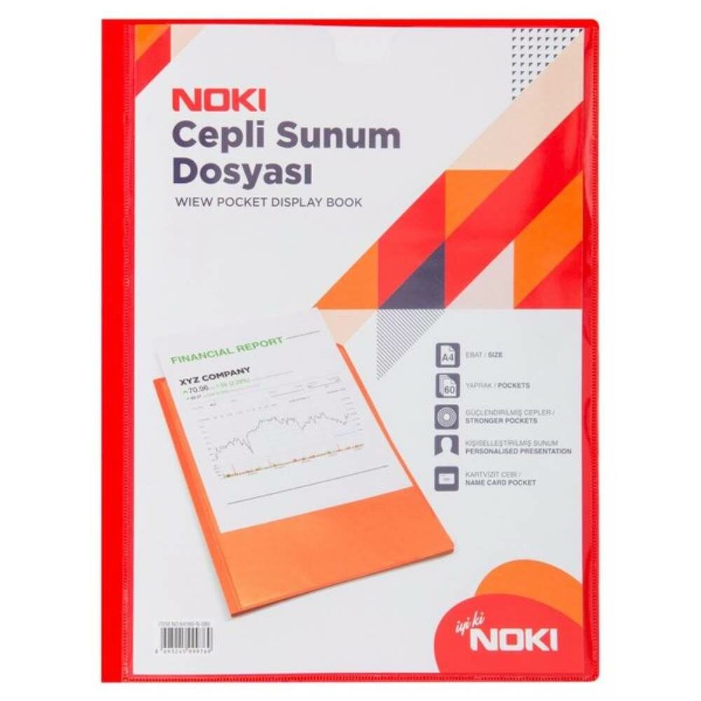Noki Sunum Dosyası 60 lı Cepli Kırmızı 64160-N-080