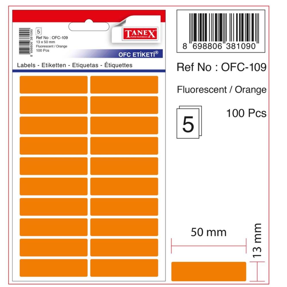 Tanex Ofis Etiketi Ofc-109 Florasan Turuncu
