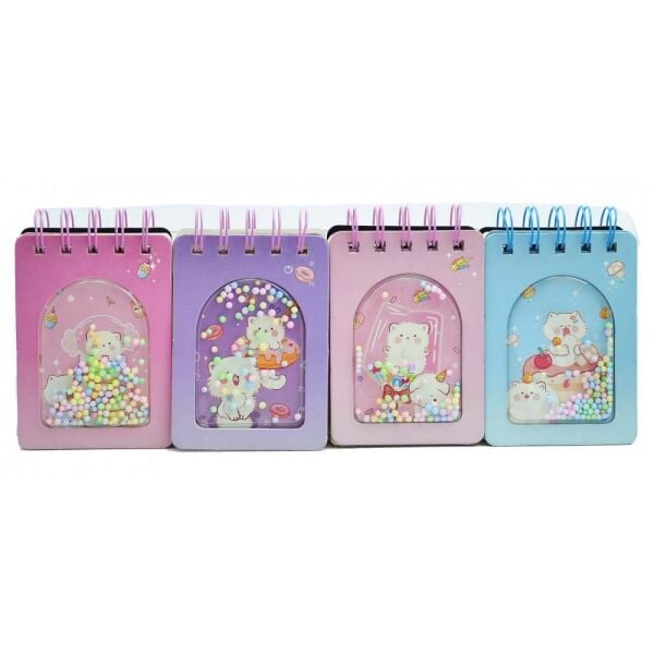 Taros Unick Color Boncuklu Kedi Spiralli not Defteri 6717