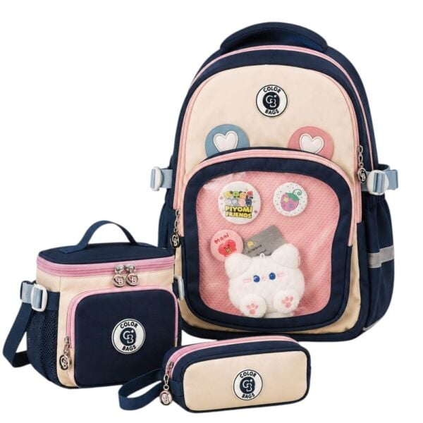 Color Bags B89 3'lü Set Lacivert İlkokul Çantası