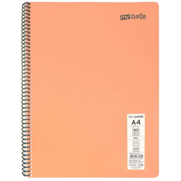 Mynote Defter Flex Pastel Pp Kapak Spiralli A4 80 Yp Çizgili Mfxpa-A480-Ç