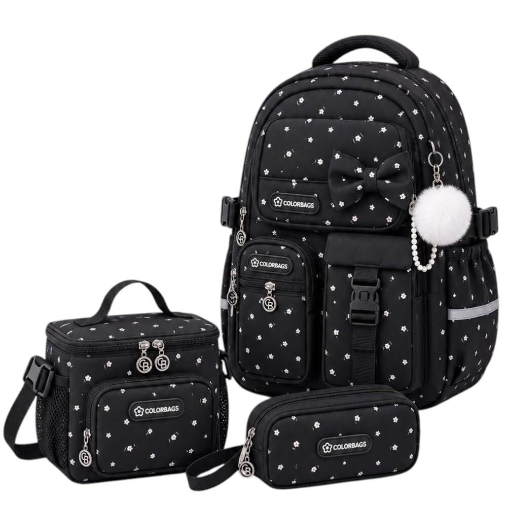 Color Bags B95 3'lü Set Siyah İlkokul Çantası
