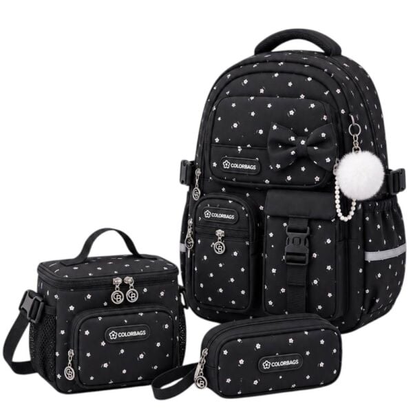 Color Bags B95 3'lü Set Siyah İlkokul Çantası