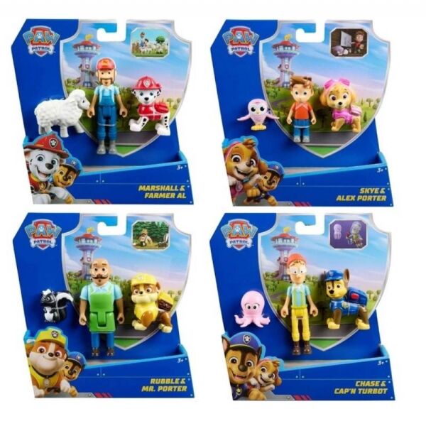 Paw Patrol 3’lü Figür Seti Chase ve Cap'n Turbot