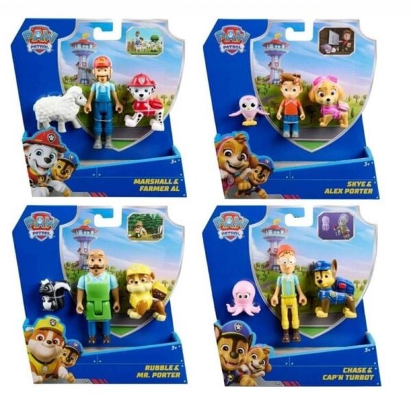 Paw Patrol 3’lü Figür Seti Chase ve Cap'n Turbot