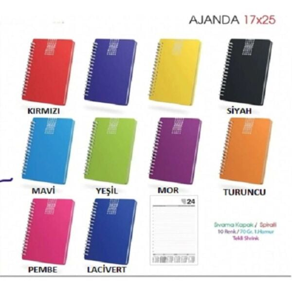 Mcolor 2026 17x24 Spiralli Günlük Ajanda