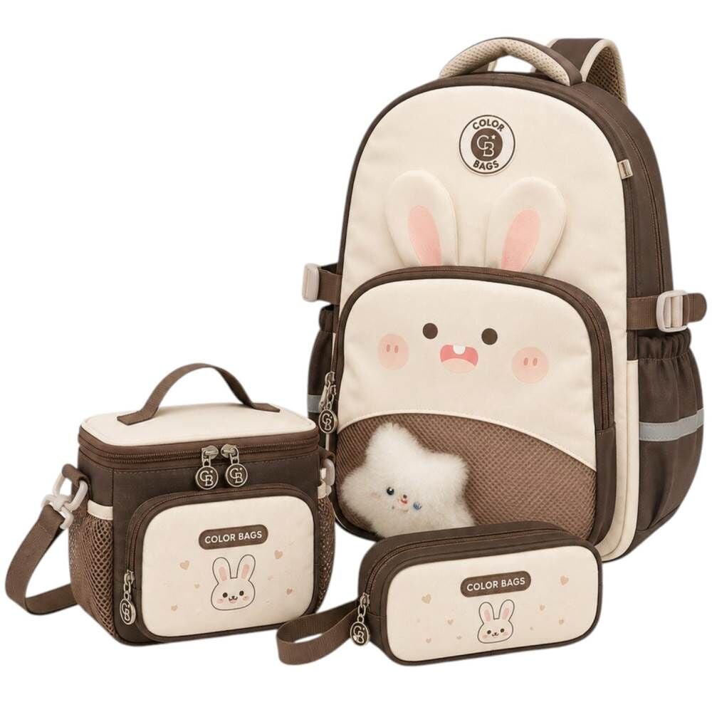 Color Bags B94 3'lü Set Kahve İlkokul Çantası