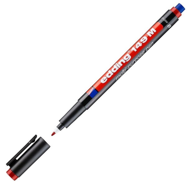 Edding Asetat Kalemi E-149 M Kırmızı Silgili 14902