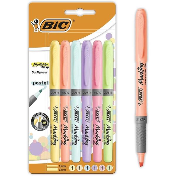 Bıc Fosforlu Kalem Brıte Lıner Grıp Set 6 Lı Pastel Bls. 992561