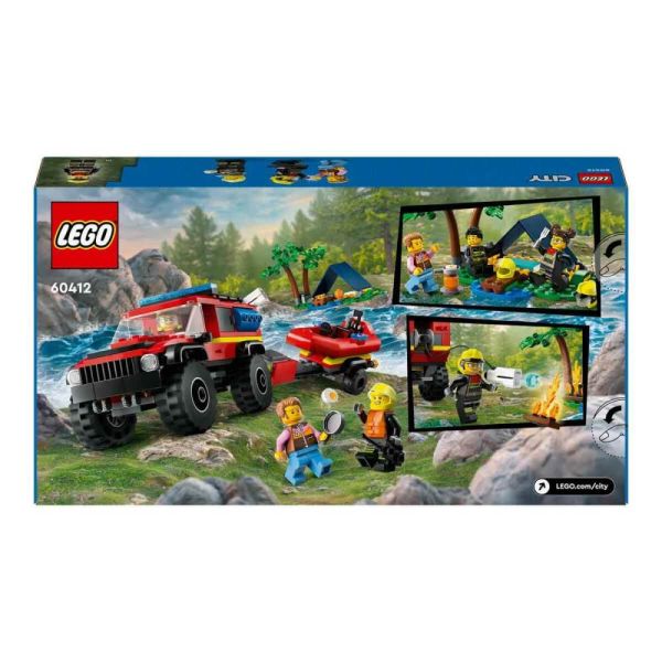 LEGO City 4x4 Kurtarma Botlu İtfaiye Kamyonu 60412