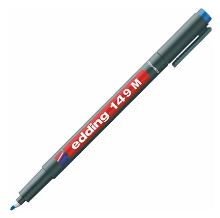 Edding Asetat Kalemi E-149 M Mavi Silgili 14003
