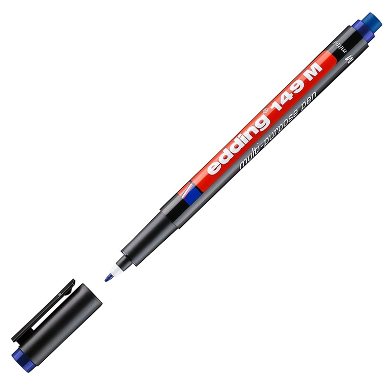 Edding Asetat Kalemi E-149 M Mavi Silgili 14003