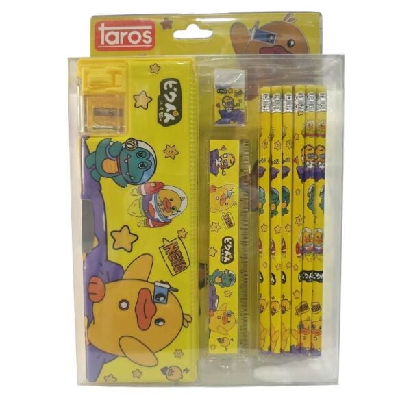 Taros Unick Color Sarı Ördek Fonksiyonlu Kalem Çantalı Kırtasiye Seti 8444