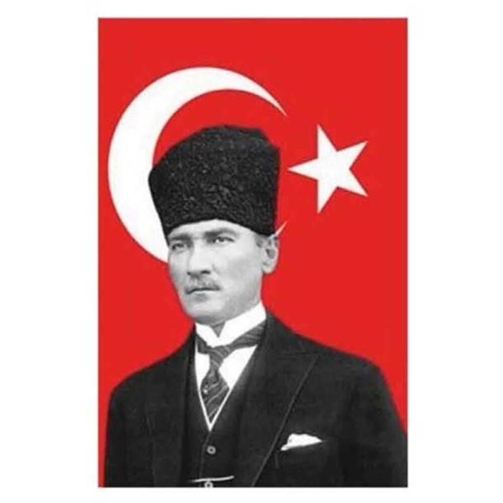 Atalı Türk Bayrağı 50x75 cm Alpaka Kumaş