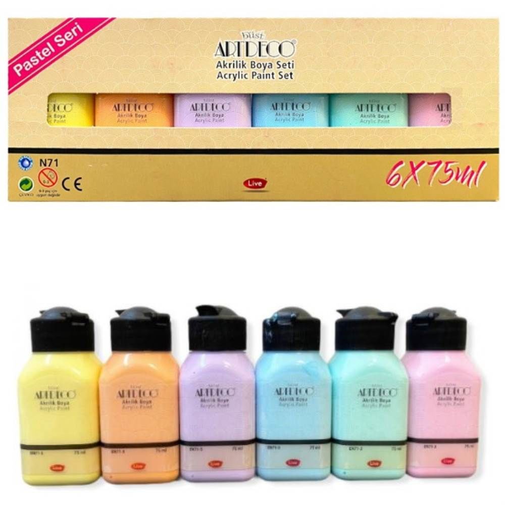 Artdeco Akrilik Boya 6 Renk 75 ml Y-070I-AS2