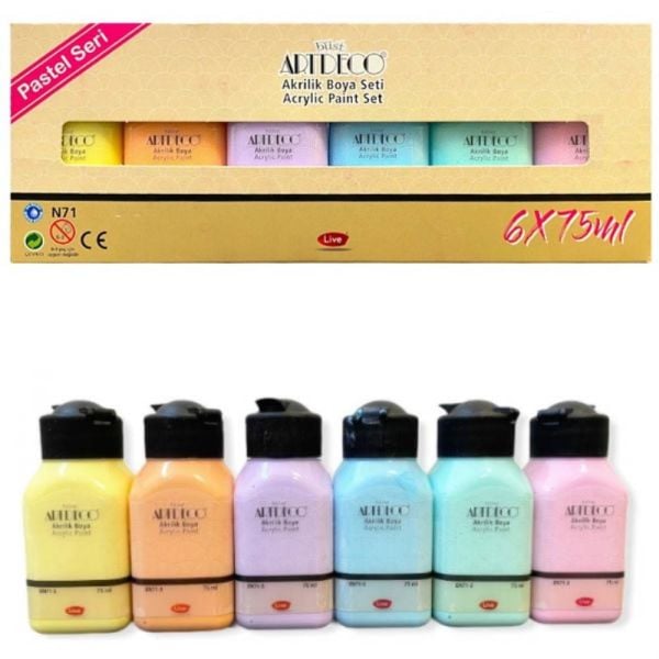 Artdeco Akrilik Boya 6 Renk 75 ml Y-070I-AS2
