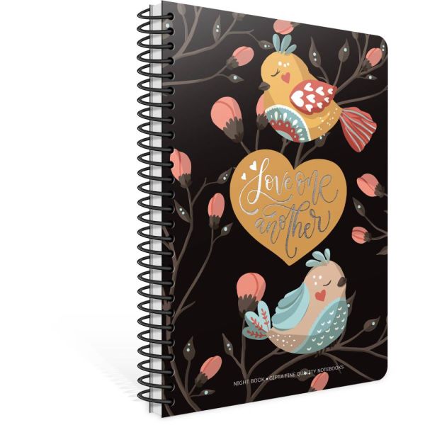 Night Book 17x24 120 Yaprak Çizgili Spiralli Defter 6556