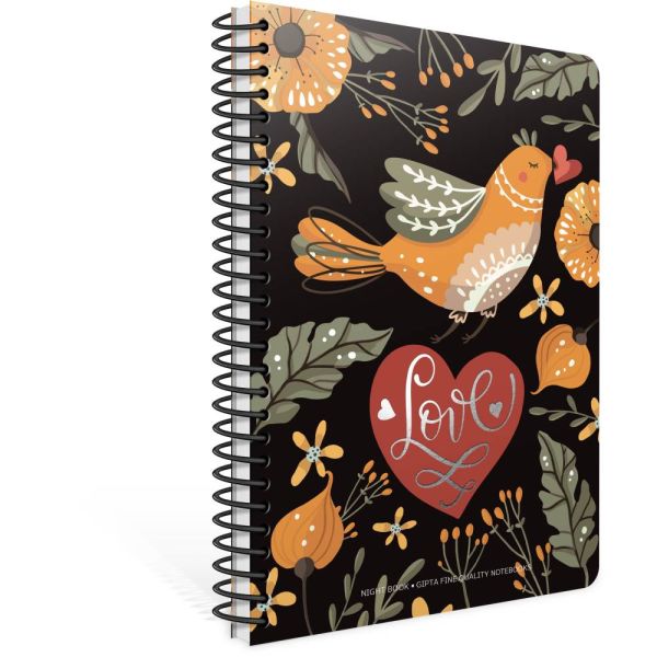 Night Book 17x24 120 Yaprak Çizgili Spiralli Defter 6556