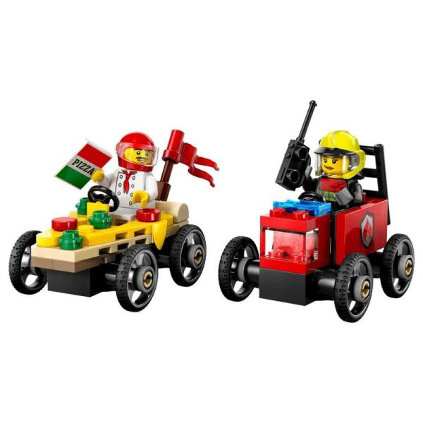 LEGO® City Pizza Arabası İtfaiye Kamyonuna Karşı Yarış Arabası Paketi 60458