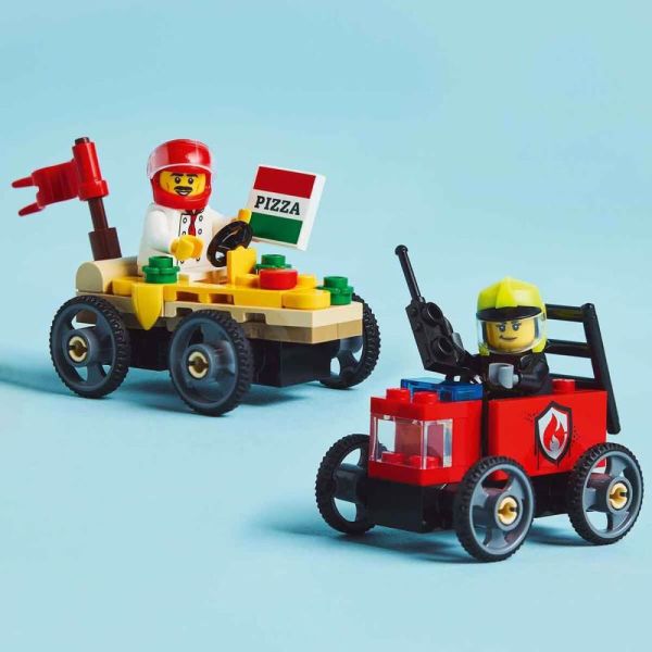 LEGO® City Pizza Arabası İtfaiye Kamyonuna Karşı Yarış Arabası Paketi 60458