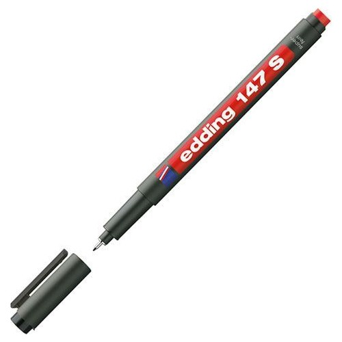 Edding Asetat Kalemi E-147 S Silgili Kırmızı 14702