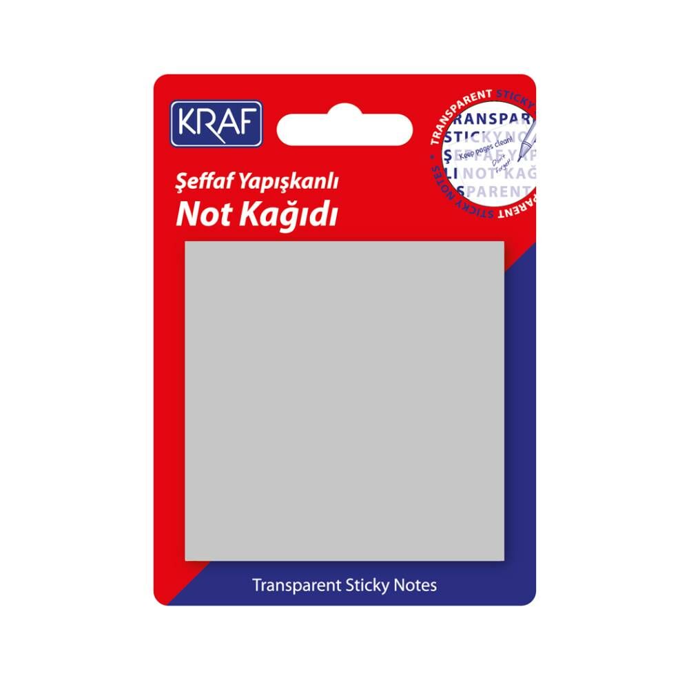 Kraf Yapışkanlı Not Kağıdı 76X76   50 Yp Şeffaf Gri 7676Tr
