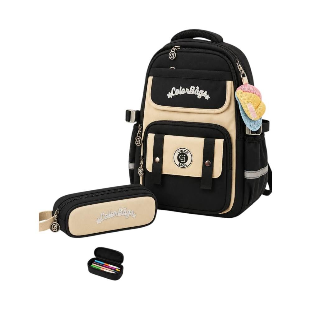 Color Bags B100 2'li Set Siyah İlkokul Çantası