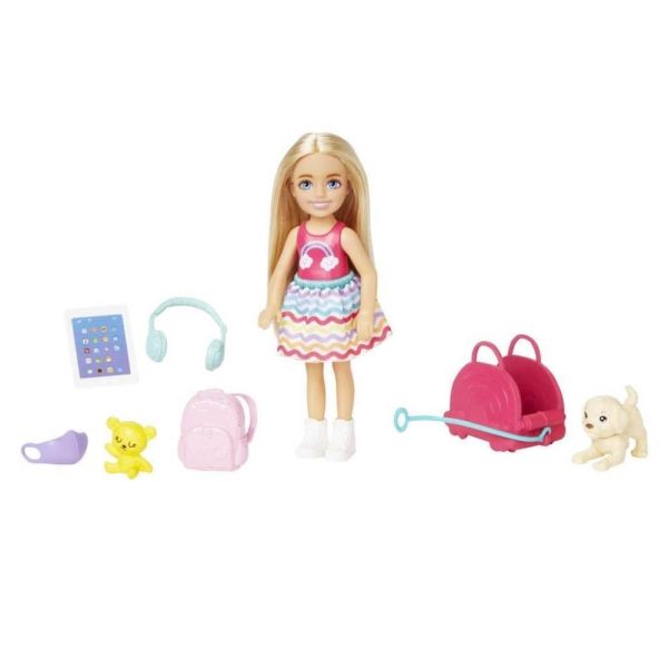 Barbie Seyahatte Chelsea Bebek ve Aksesuarları HJY17