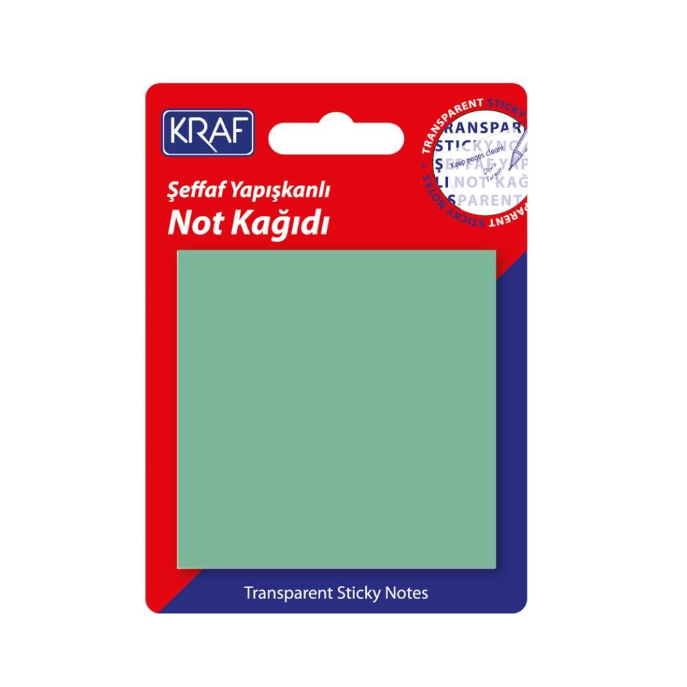 Kraf Yapışkanlı Not Kağıdı 76X76   50 Yp Şeffaf Yeşil 7676Tr