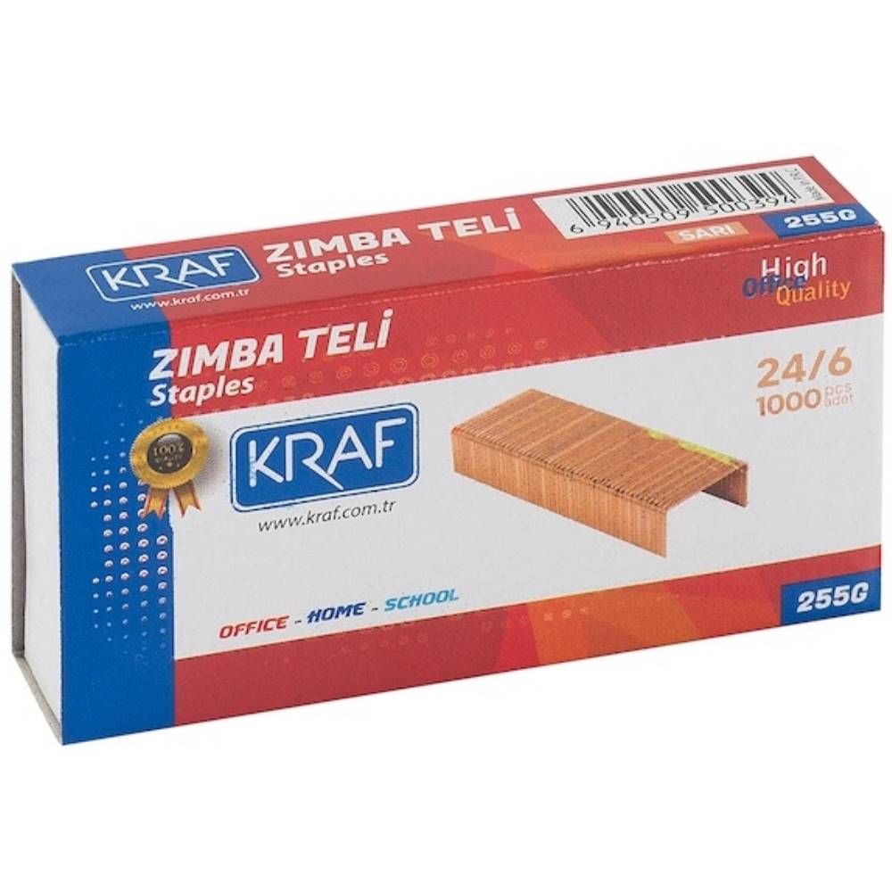 Kraf Zımba Teli 24/6 Sarı 1000 Li 255G