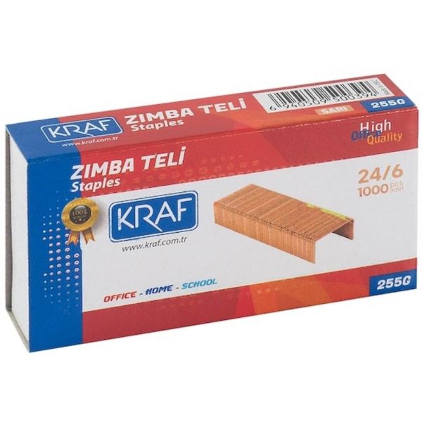 Kraf Zımba Teli 24/6 Sarı 1000 Li 255G