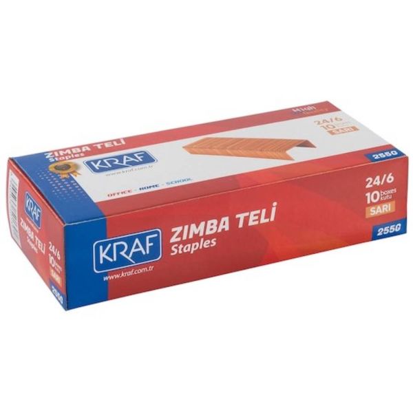 Kraf Zımba Teli 24/6 Sarı 1000 Li 255G