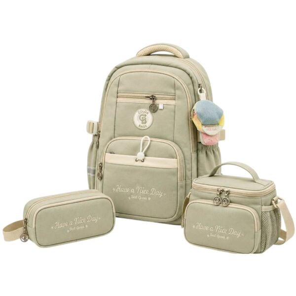 Color Bags B86 3'lü Set Yeşil İlkokul Çantası