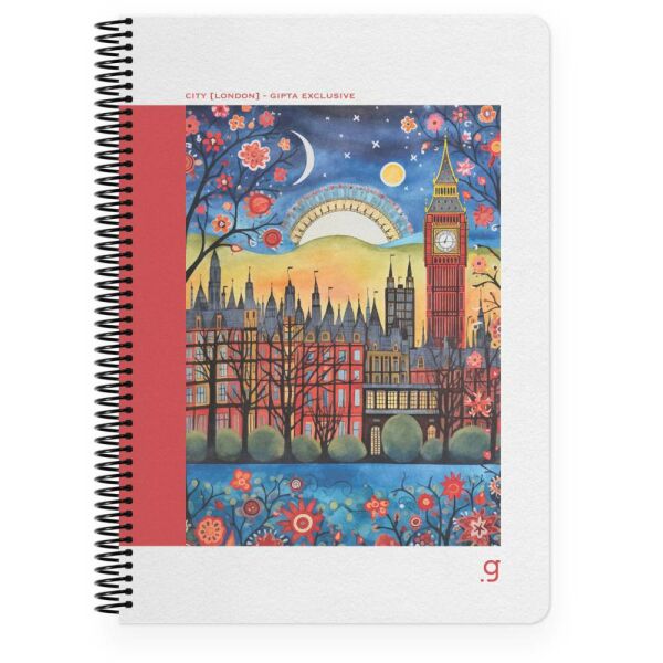 Ctiy 17x24 80 Yaprak Çizgili Sert Kapak Spiralli Defter 7253