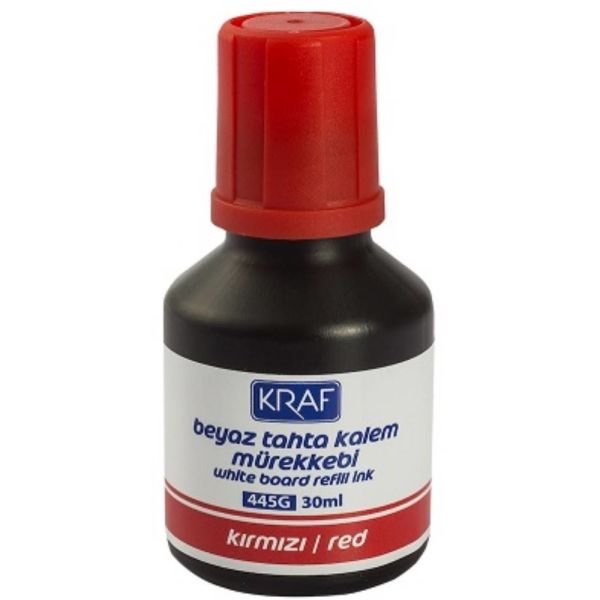 Kraf Beyaz Tahta Kalem Mürekkebi   30Ml 445G Kırmızı
