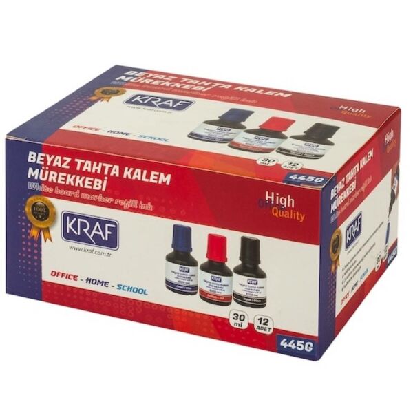 Kraf Beyaz Tahta Kalem Mürekkebi   30Ml 445G Siyah