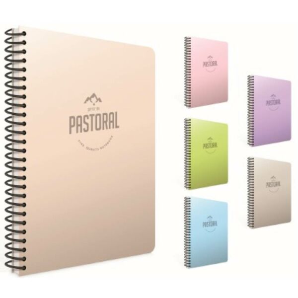 Pastoral 17x24 96 Yaprak Çizgili Plastik Kapak Spiralli Defter