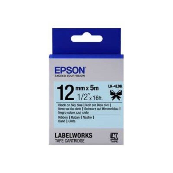 Epson LK-4SBE Gümüş Üzeri Siyah 12mm 9Metre Etiket