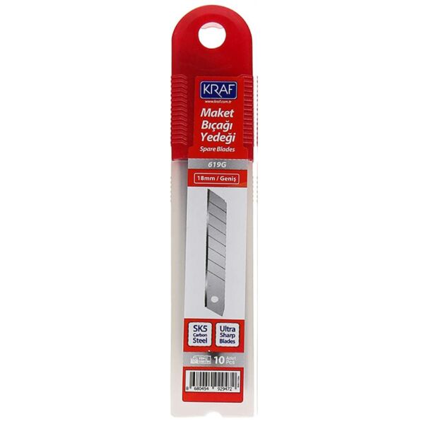 Kraf Maket Bıçağı Yedeği Geniş Ultra Karbon Çelik Sk5 100 Lü 619G