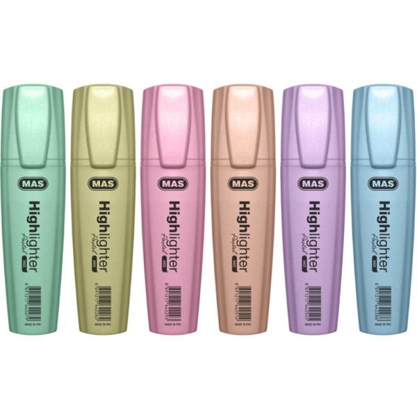 Mas Fosforlu Kalem 6424 Pastel 6 Lı Set