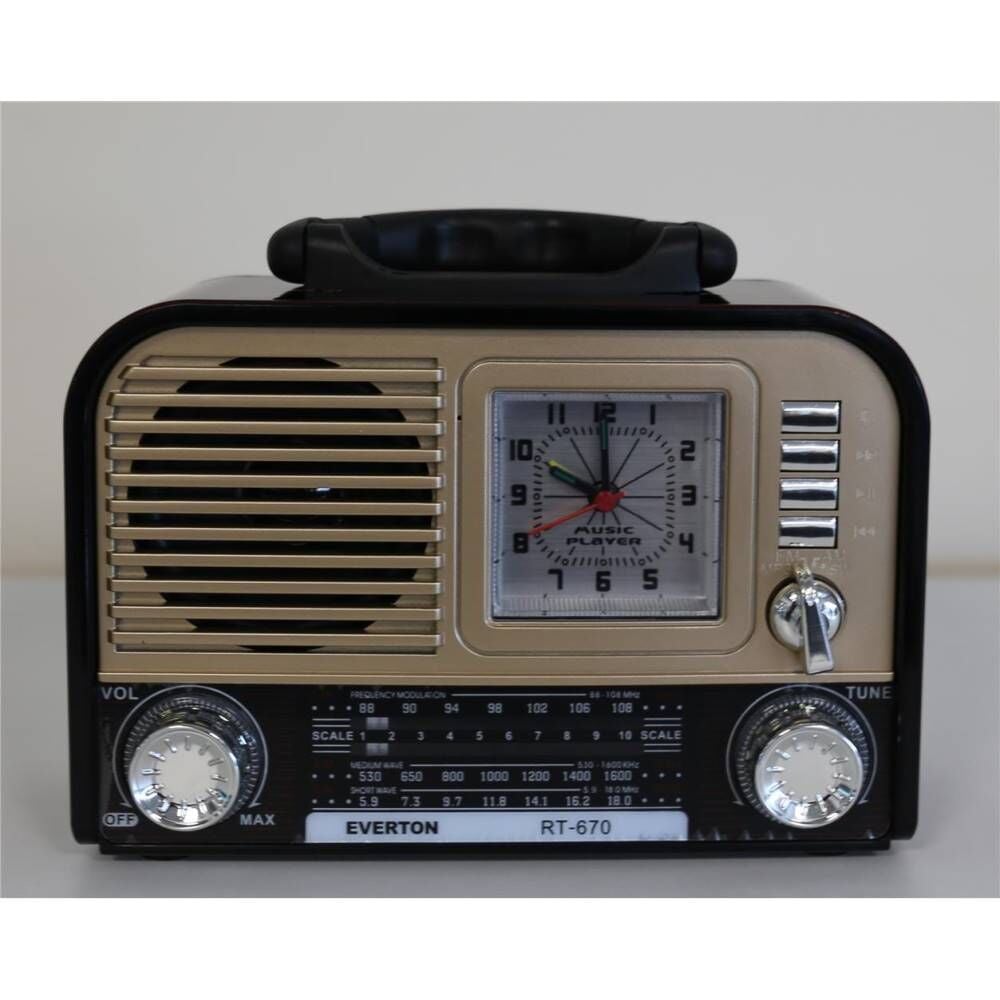 Everton RT-670 Bluetooth Usb-Micro Sd Saatli Nostaljik Radyo