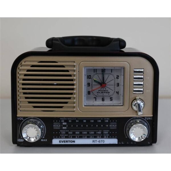 Everton RT-670 Bluetooth Usb-Micro Sd Saatli Nostaljik Radyo