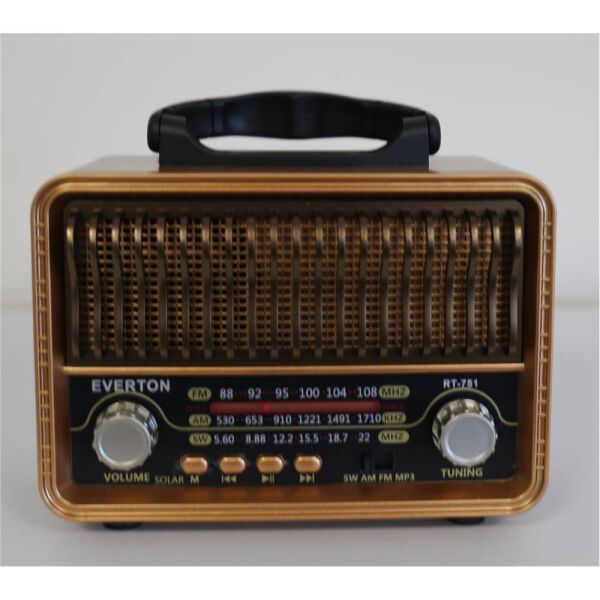 Everton Rt-751 -Fm-Am-Sw-Usb-Tf Card-Aux Nostaljik Radyo Solar (Güneş Paneli)