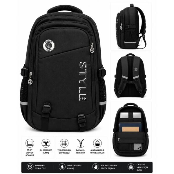 Color Bags B68 Siyah Sırt Çantası