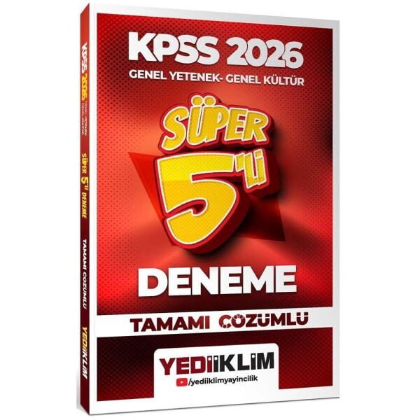 Yediiklim KPSS 2026 GY GK Tamamı Çözümlü Süper 5 li Deneme