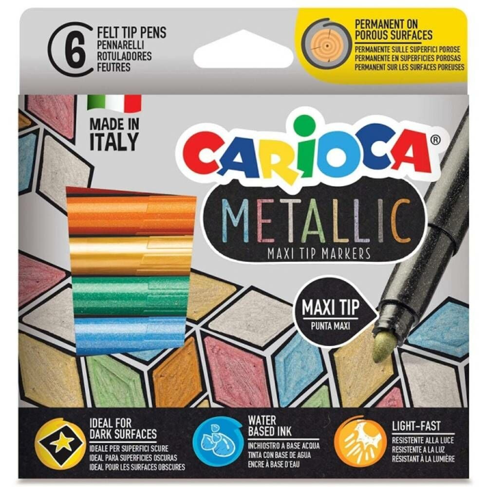 Carıoca Keçeli Kalem Metalik Jumbo 6 Lı 43161