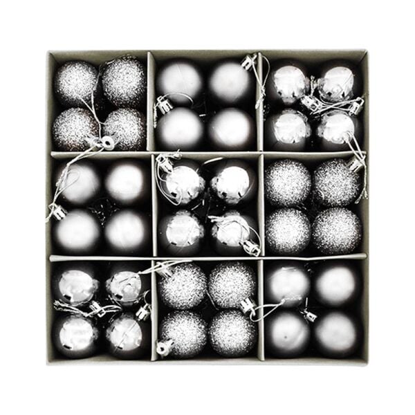 Yılbaşı Ağacı Süsleme Seti 72 li Gümüş 2006813-5