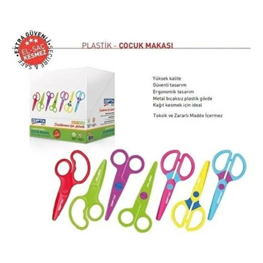 Gıpta Öğrenci Makası Küt Uçlu Plastik K720